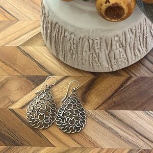 Sterling Silver "Daydream" Woven Mesh Wire Teardrop Earrings